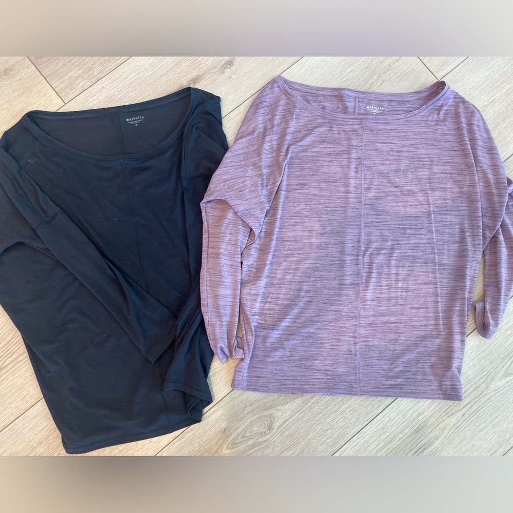 Athleta Long Sleeve Tops - Black and Purple